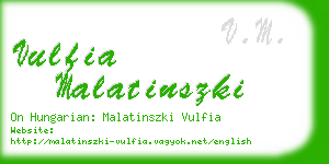 vulfia malatinszki business card